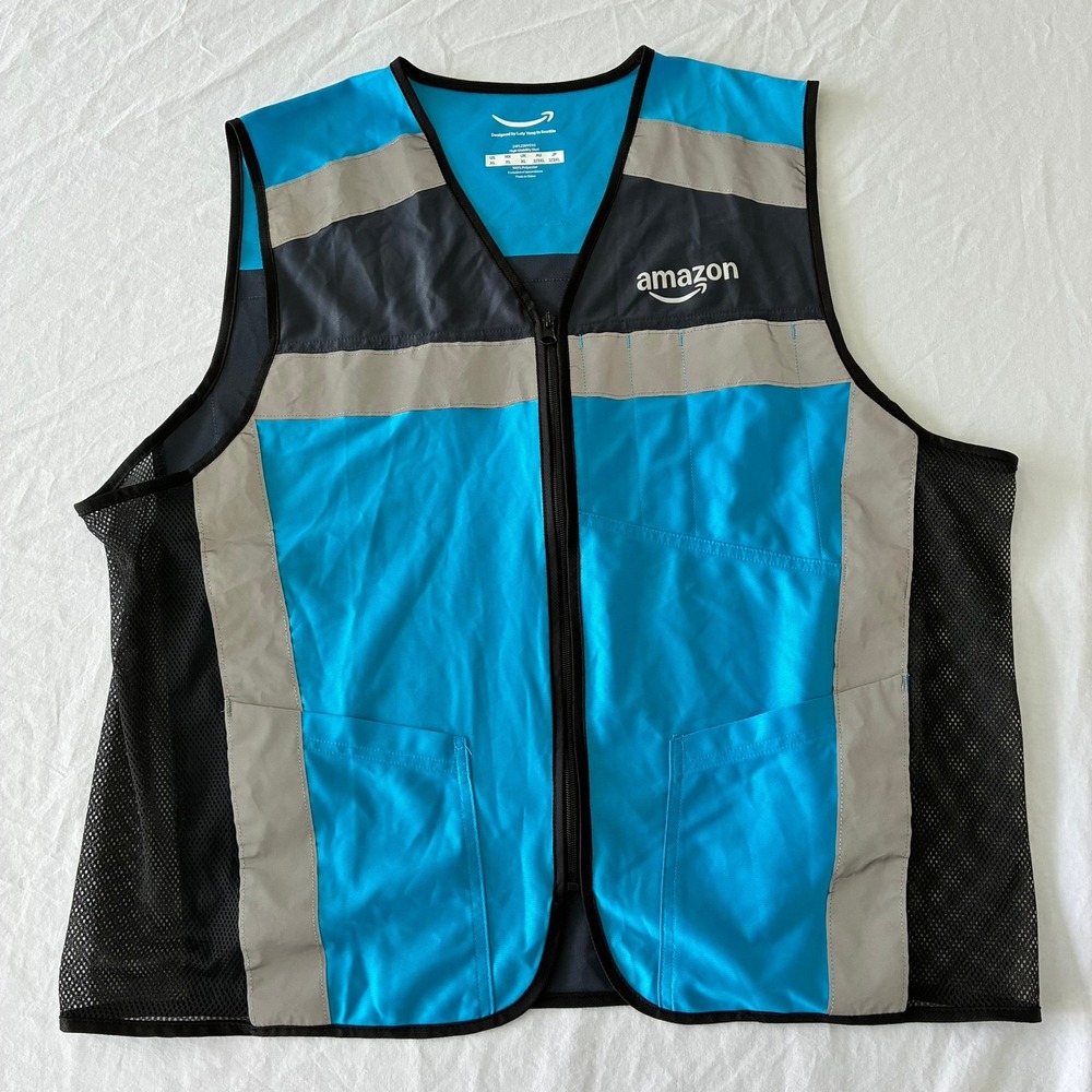 Amazon Delivery Driver High Visibility Vest Luly Yang Blue Grey XL Z4FL23UVE02